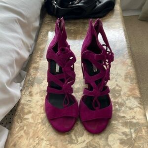 BCBG magenta gladiator heels